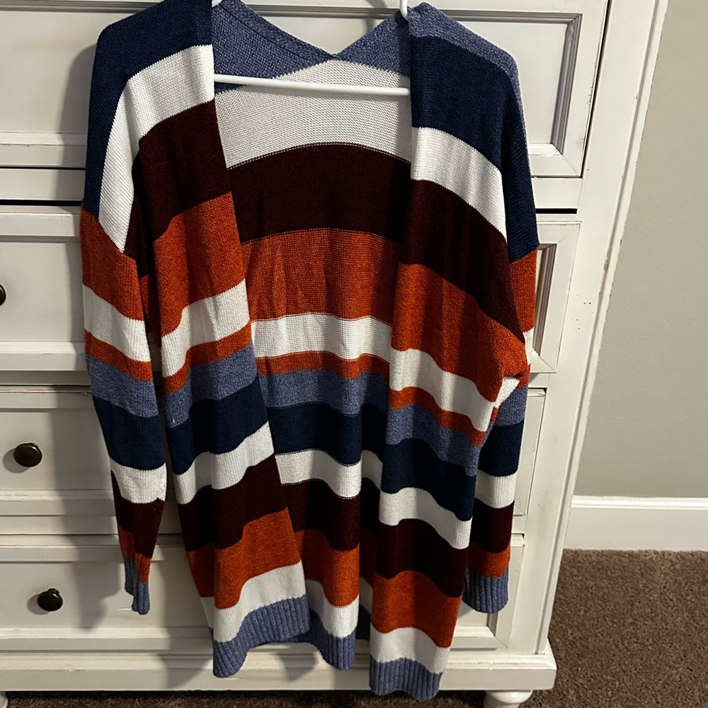 Womans Strip Cardigan